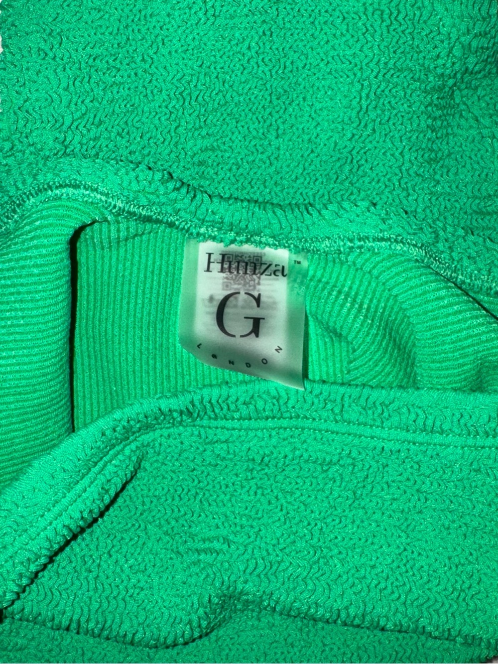 New Hunza G Domino Green Swimsuit Crinkle Bikini Emerald One Piece Stretch - Picture 4 of 16